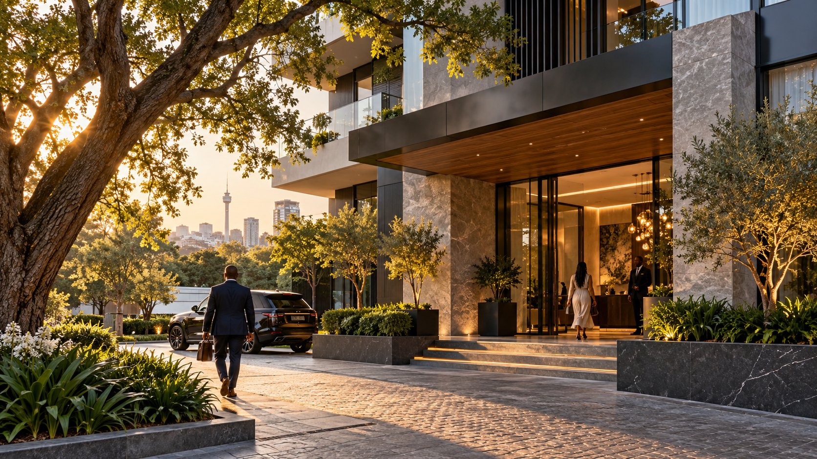 Contemporary residential property entrance